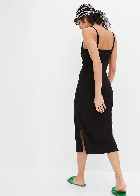 Ribbet Bodycon-kjole av elastisk bomullsmiks, bonprix