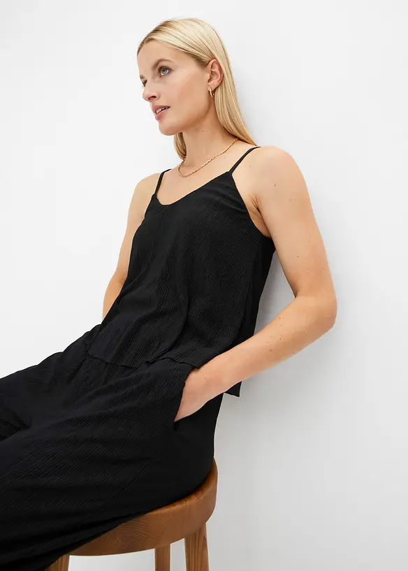 Plissert jumpsuit i jersey, bonprix