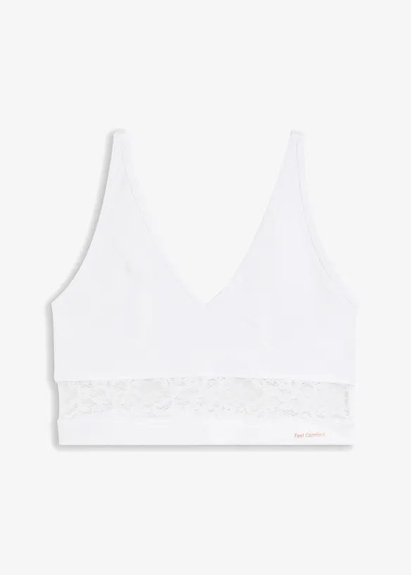 Feel Comfort Seamless-BH-topp med delikate blonder, bonprix