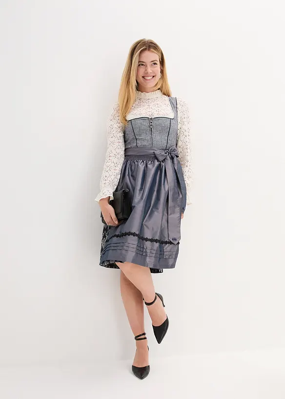 Dirndl med jaquard og forkle (2-delt sett), bonprix