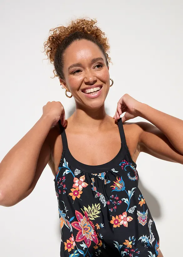 Oversized tankini (2-delt sett) med regulerbare stropper, bonprix