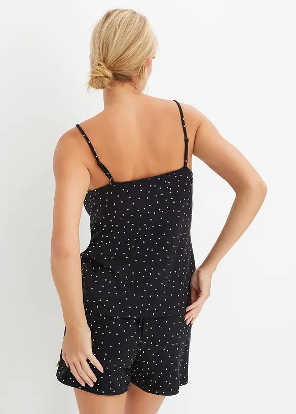 Kort pyjamas med delikate blonder, bonprix