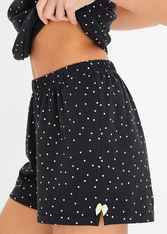 Kort pyjamas med delikate blonder, bonprix