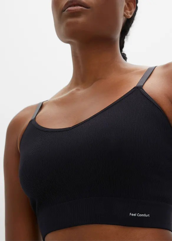 Feel Comfort Seamless-BH-topp i ribbemateriale, bonprix