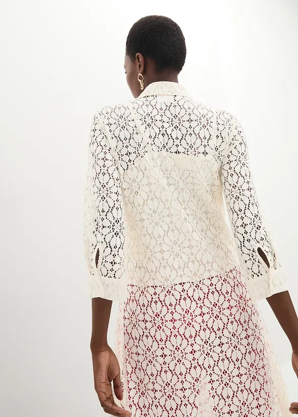 Lang blondebluse med topp (2-delt sett), bonprix