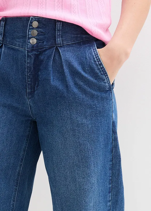 Wide Leg-jeans High Waist, komfortlinning, bonprix
