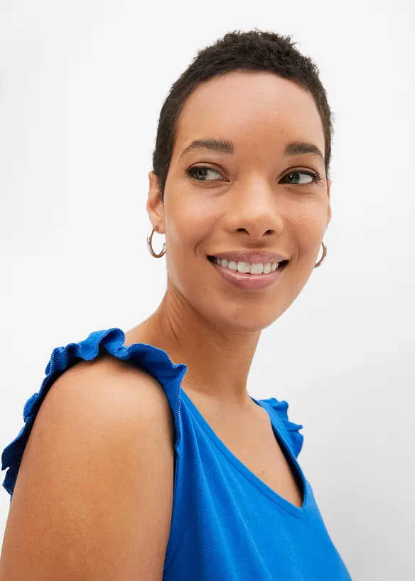 Ermel&oslash;s topp i 100% &oslash;kologisk bomull, bonprix