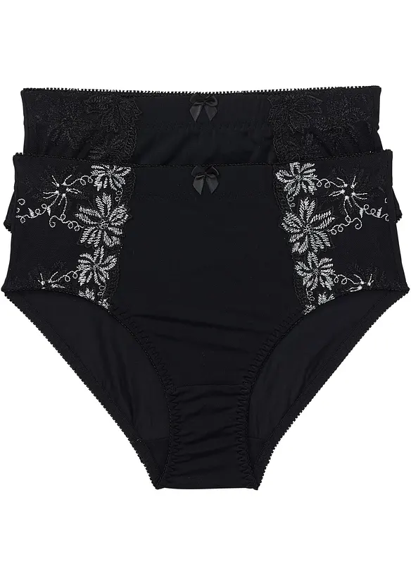 Formende truse med broderi (2-pack), bonprix