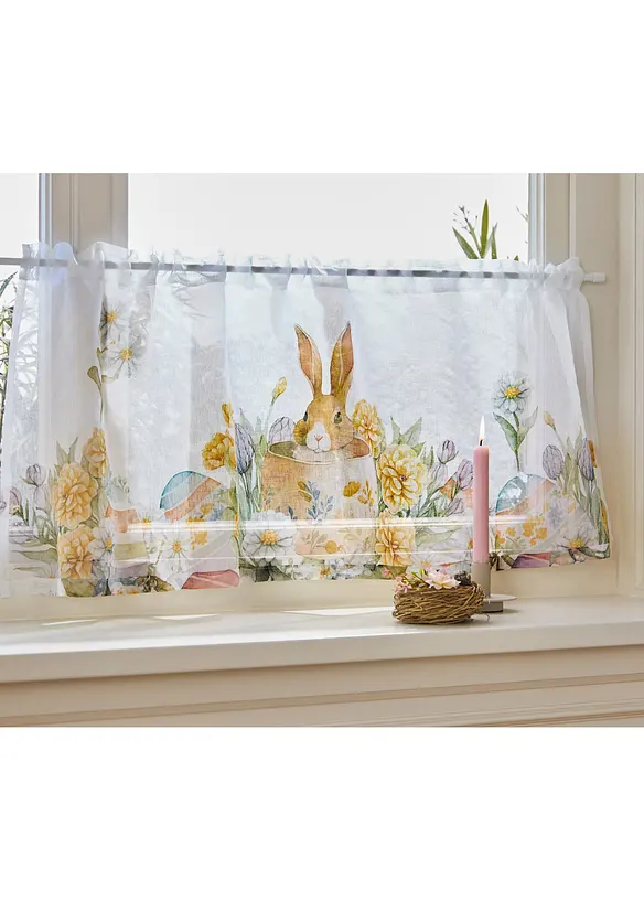 Gardinkappe med p&aring;skem&oslash;nster med hare, bonprix
