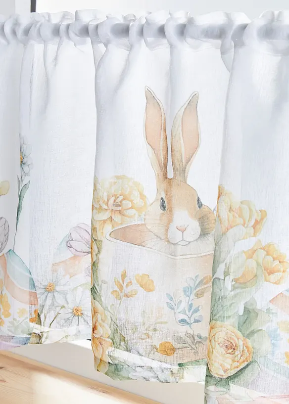 Gardinkappe med p&aring;skem&oslash;nster med hare, bonprix