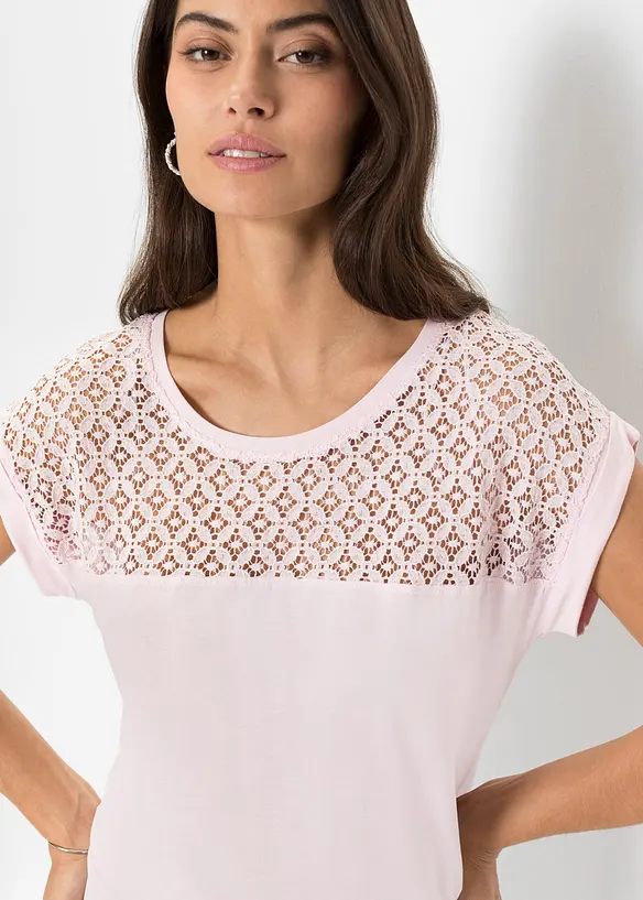 Topp med blonder, bonprix