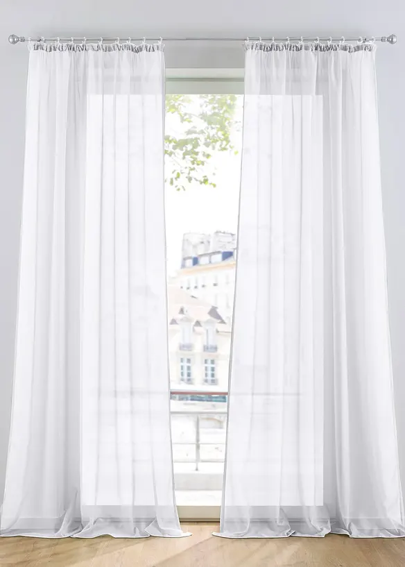 Ensfarget gardin av lett voile (1-pack), bonprix