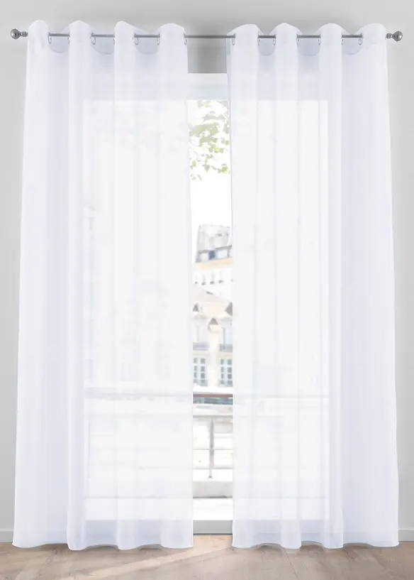 Ensfarget gardin av lett voile (1-pack), bonprix