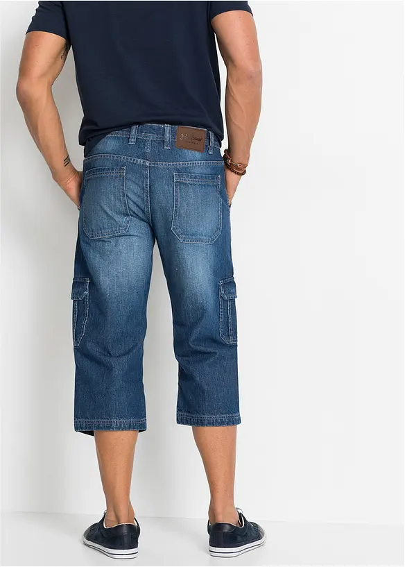 Regular Fit 3/4-cargojeans med stretch, Straight, bonprix