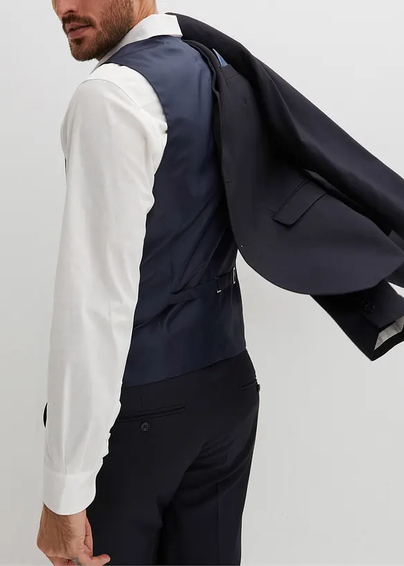 Dress med vest og slips (4-delt sett), Slim Fit, bonprix