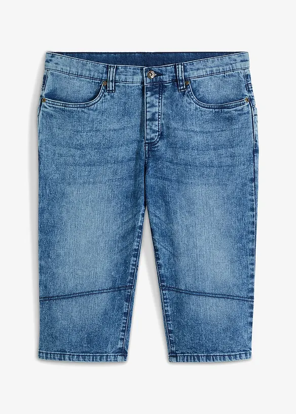 Lang bermudashorts i lett denim med stretch, Regular Fit, bonprix