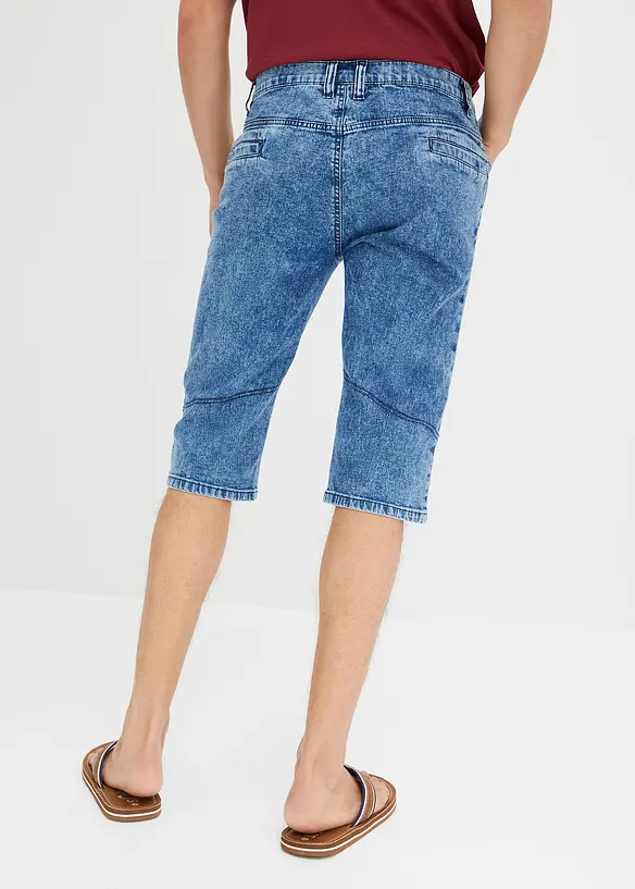 Lang bermudashorts i lett denim med stretch, Regular Fit, bonprix