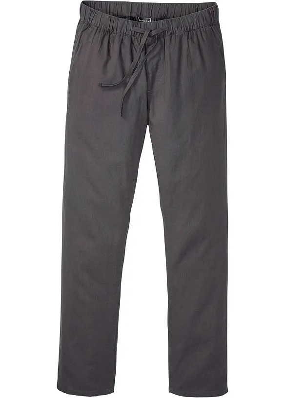 Regular Fit slip on-bukse med linandel, Straight, bonprix