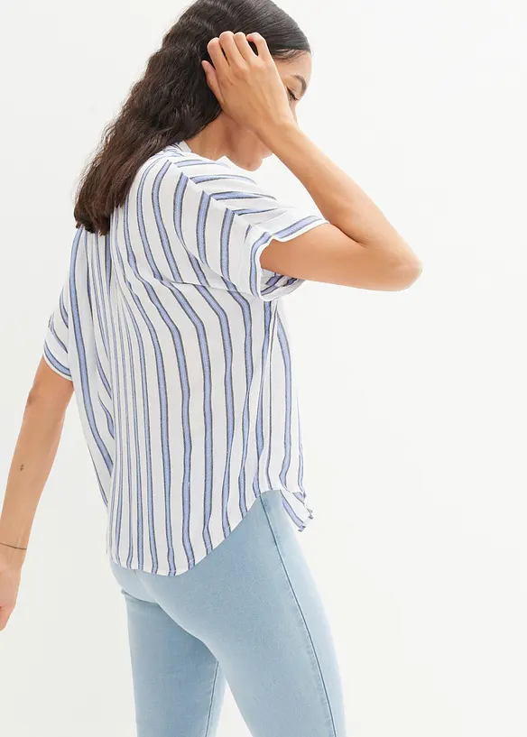 Crinkle bluse i lett viskose, bonprix
