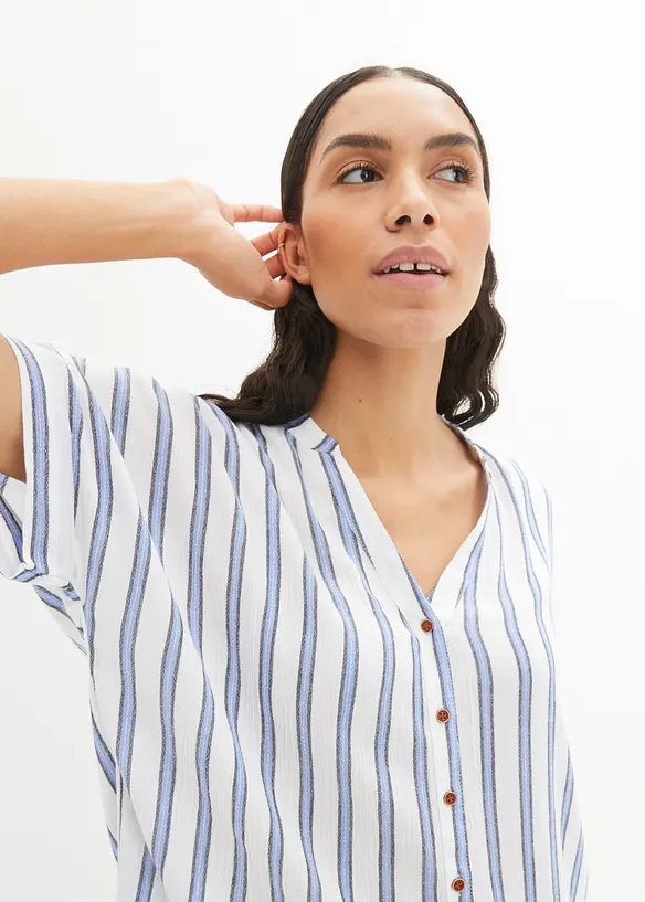 Crinkle bluse i lett viskose, bonprix