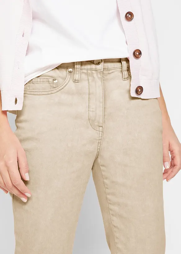 Kort twillbukse med used-look, bonprix