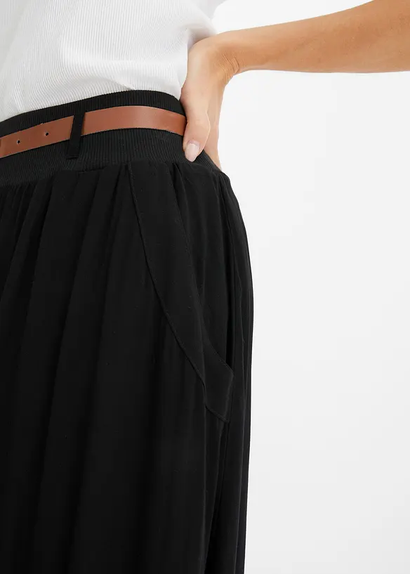 Maxiskjørt med belte (2-delt sett), bonprix