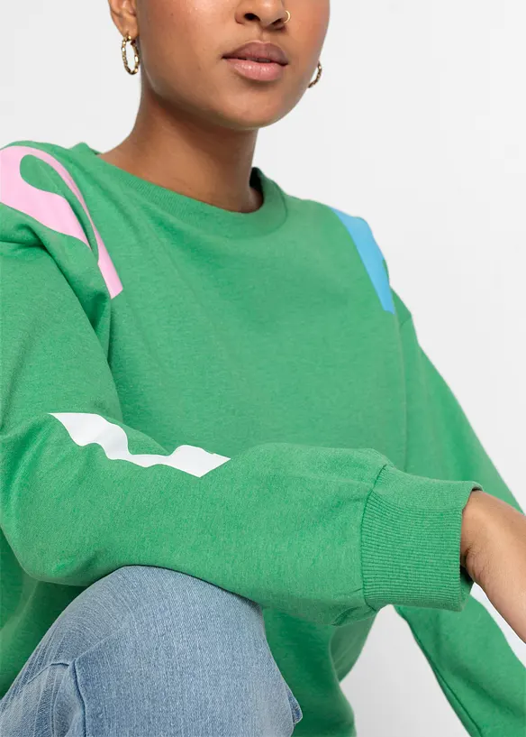 Oversized sweatshirt i myk bomullsmiks, bonprix