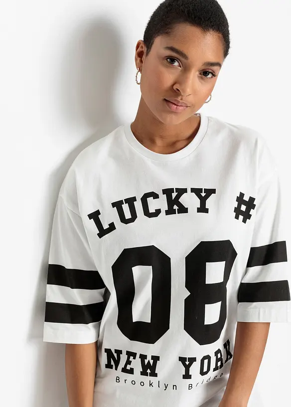 Oversized topp i 100% økologisk bomull, bonprix