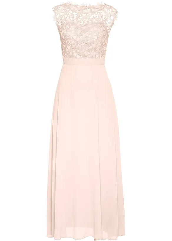 Maxikjole med blonder, bonprix