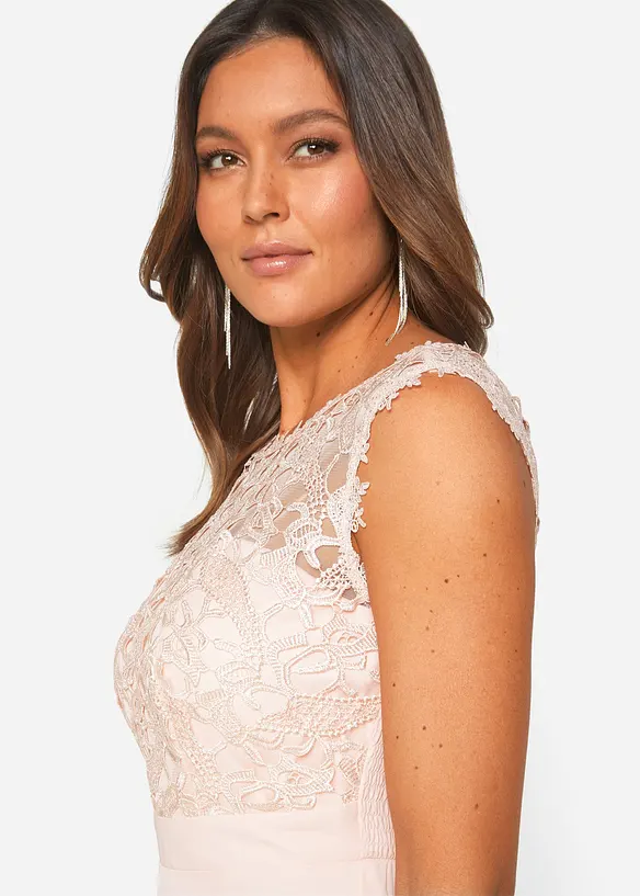 Maxikjole med blonder, bonprix