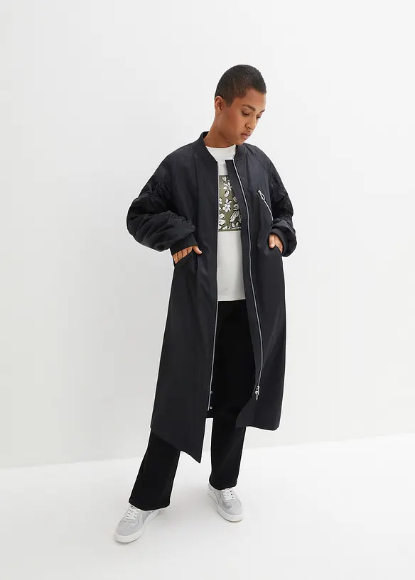 K&aring;pe med ribbestrikket krage, bonprix