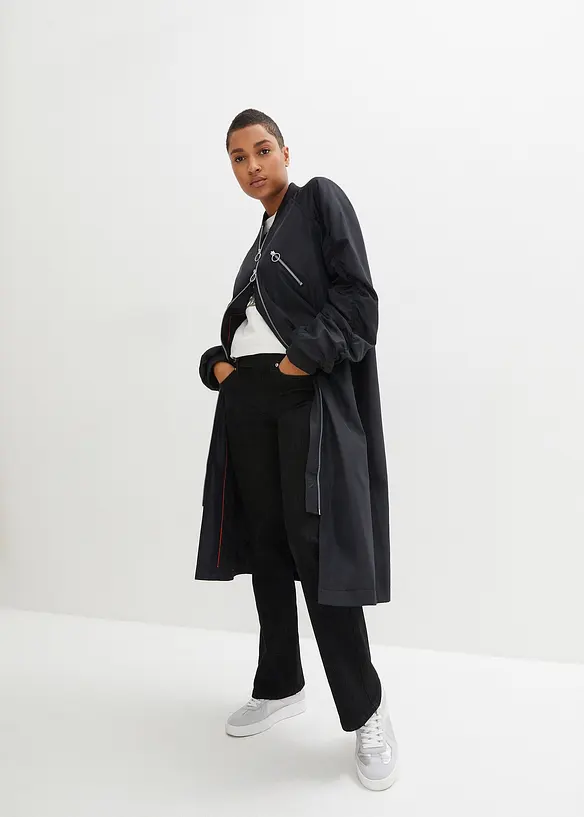 K&aring;pe med ribbestrikket krage, bonprix