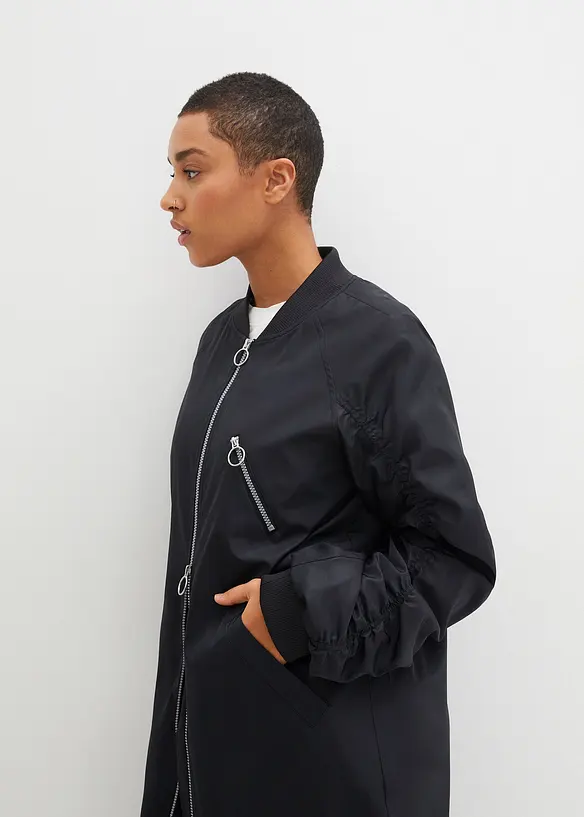 K&aring;pe med ribbestrikket krage, bonprix