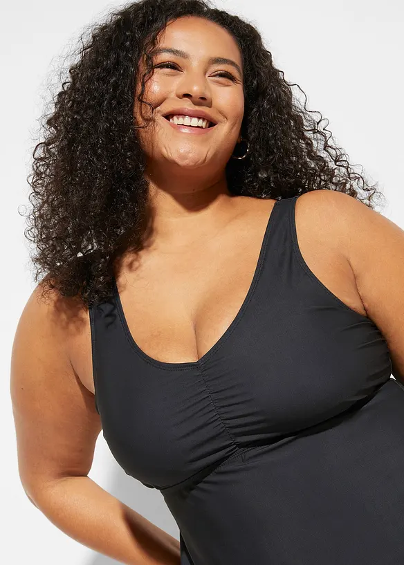 Shape-badekjole med V-hals, middels formende, bonprix