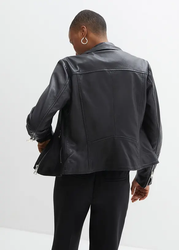 Bikerjakke i nappaskinn, bonprix