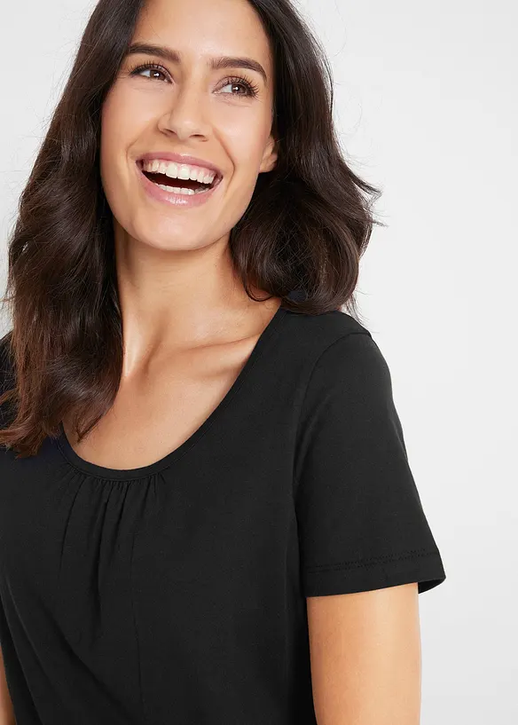 Topp i 100% bomull, kortermet, bonprix