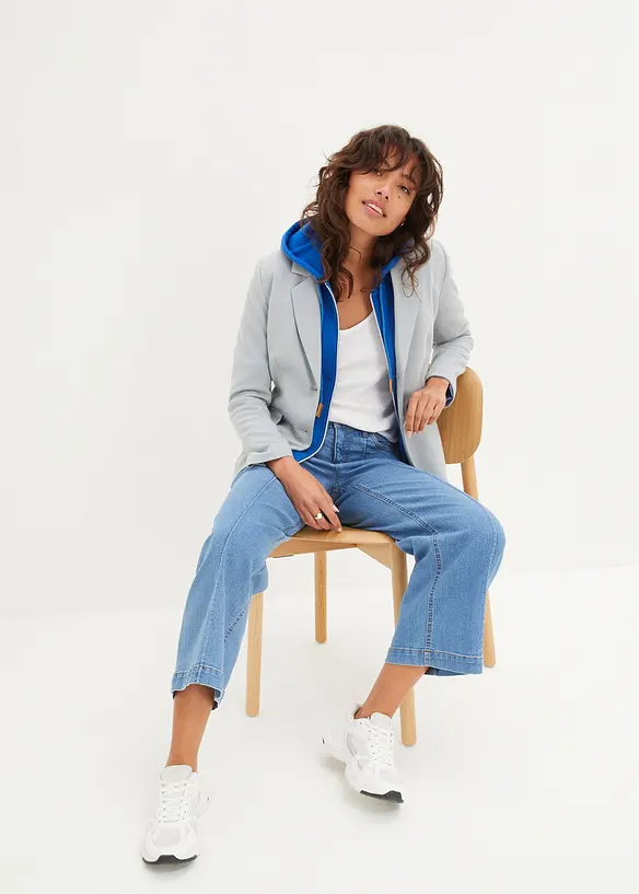 Wide Leg-jeans Mid Waist, Cropped, bonprix