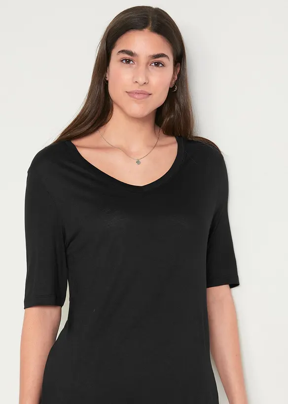 Lang topp i myk viskose (2-pack), bonprix