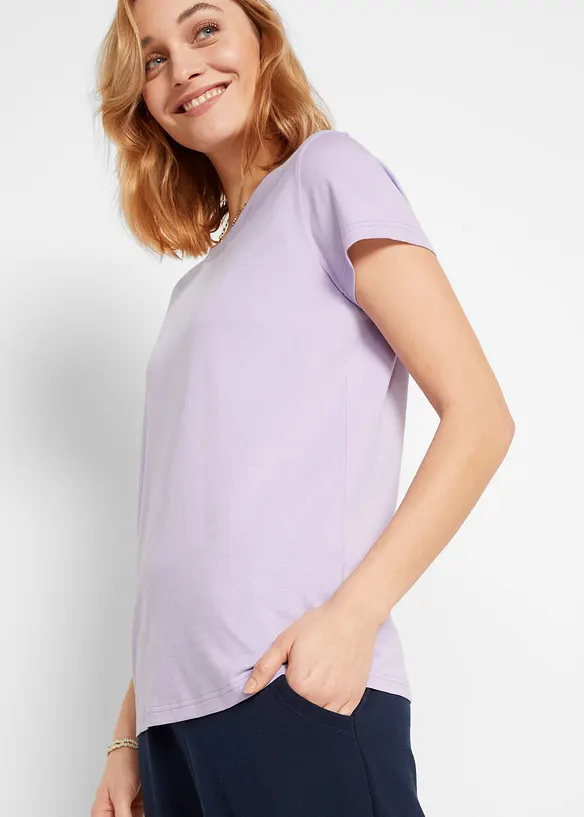 Topp med rund hals (5-pack), bonprix