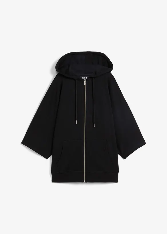 Sweatjakke-cape av b&aelig;rekraftig bomull, bonprix