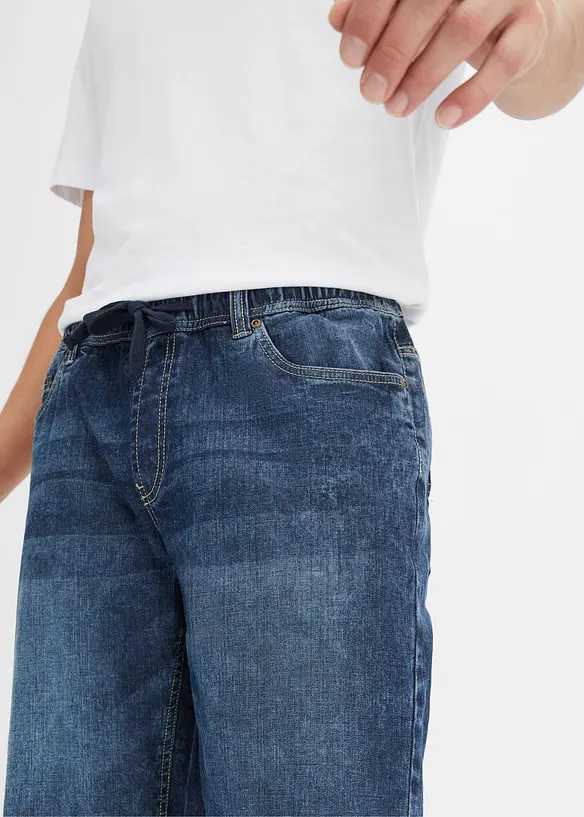 Pull on-bermudashorts i lett denim med stretch, Slim Fit, bonprix