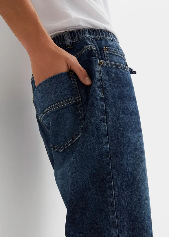 Pull on-bermudashorts i lett denim med stretch, Slim Fit, bonprix