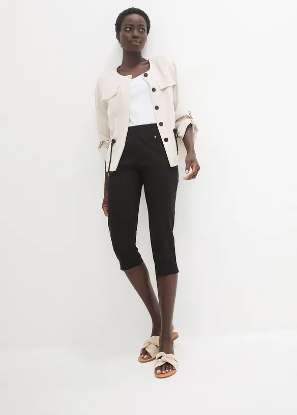 Capri-bukse med stretch og slip on-linning, bonprix