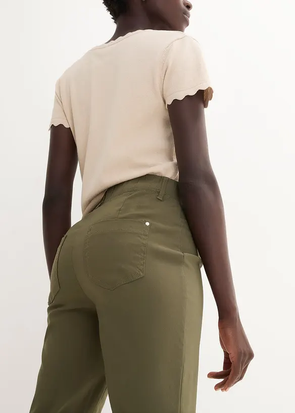 Capri-bukse med stretch og slip on-linning, bonprix