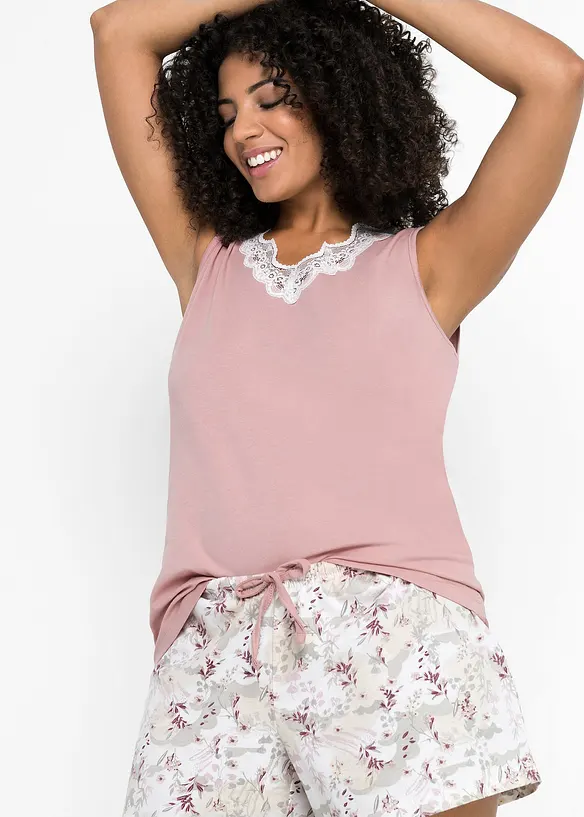 Pyjamas med fine blonder, bonprix