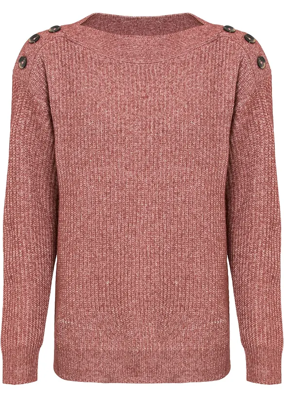Oversized genser med knapper, bonprix
