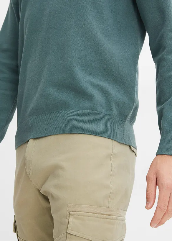 Finstrikket genser i myk bomullsmiks, bonprix