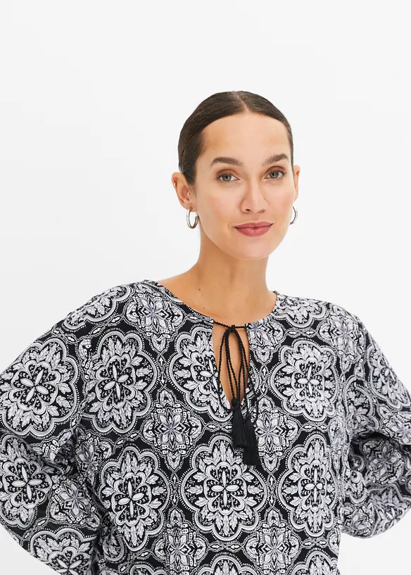 Bluse i strukturert viskose, bonprix