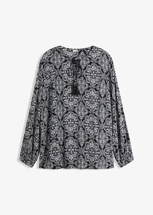 Bluse i strukturert viskose, bonprix
