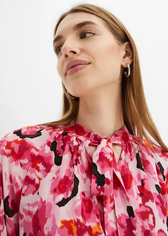 Chiffonbluse med sløyfe, bonprix